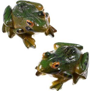 2pcs Frog Statue Mini Frog Resin Animal Sculpture Indoor Outdoor Decor